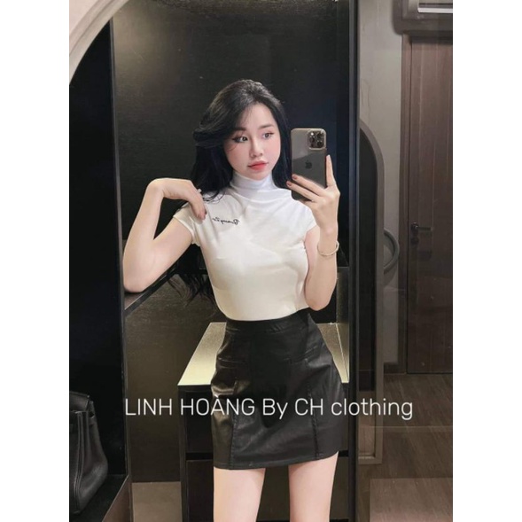 Chân váy da chữ A hàng QC