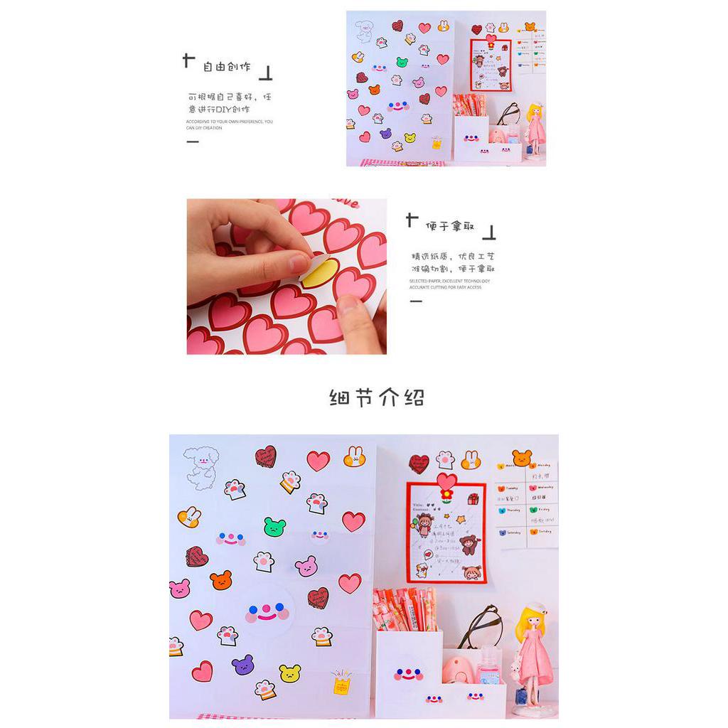 Tờ Hình Dán Họa Tiết Hoạt Hình Dễ Thương Nhiều Màu Sắc