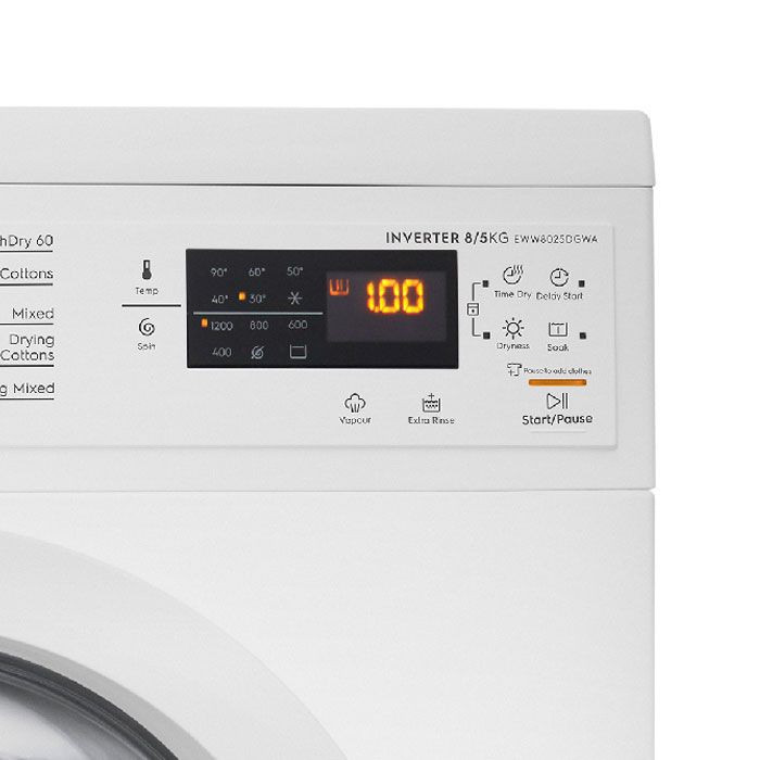 [MIỄN PHÍ LẮP ĐẶT - VẬN CHUYỂN] Máy giặt sấy Electrolux Inverter 8 kg/ 5kg EWW8025DGWA