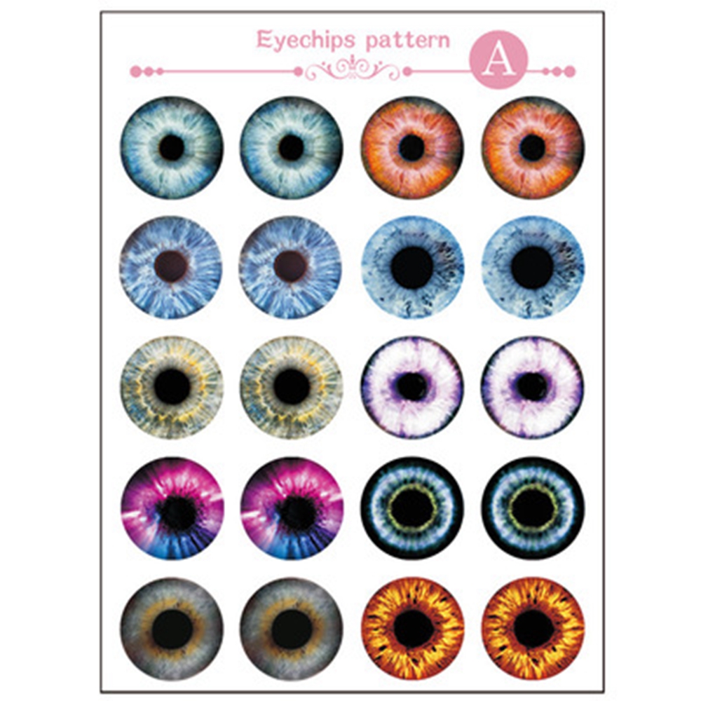 Set 20 Mắt Búp Bê Mắt 14mm Bằng Thủy Tinh Mỏng Trong Suốt Làm Quà Tặng Cho Bé Gái