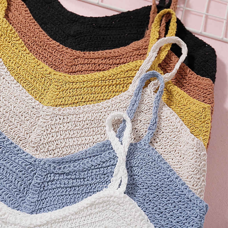 Áo dệt kim không tay cổ chữ V thiết kế khoét gợi cảm thời trang