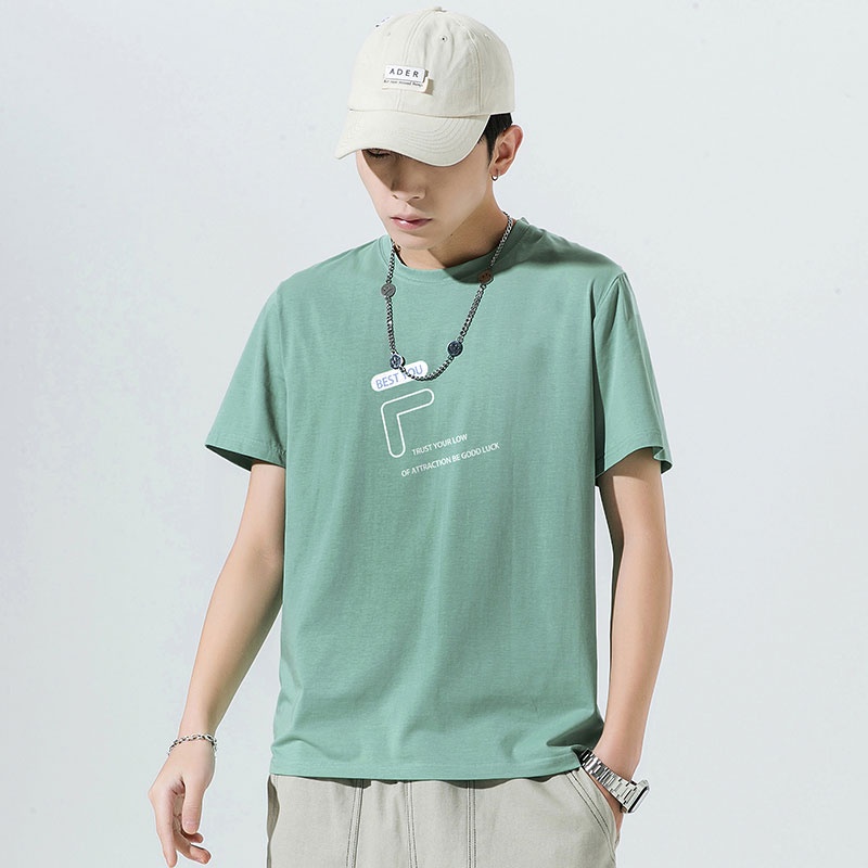 Áo Thun Tay Ngắn Cổ Tròn Dáng Rộng Chất Liệu Cotton Mỏng Thời Trang Mùa Hè Cho Nam