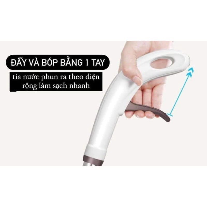 Cây lau nhà thông minh phun sương đầu xoay 360 độ kèm bình xịt nước lau sàn
