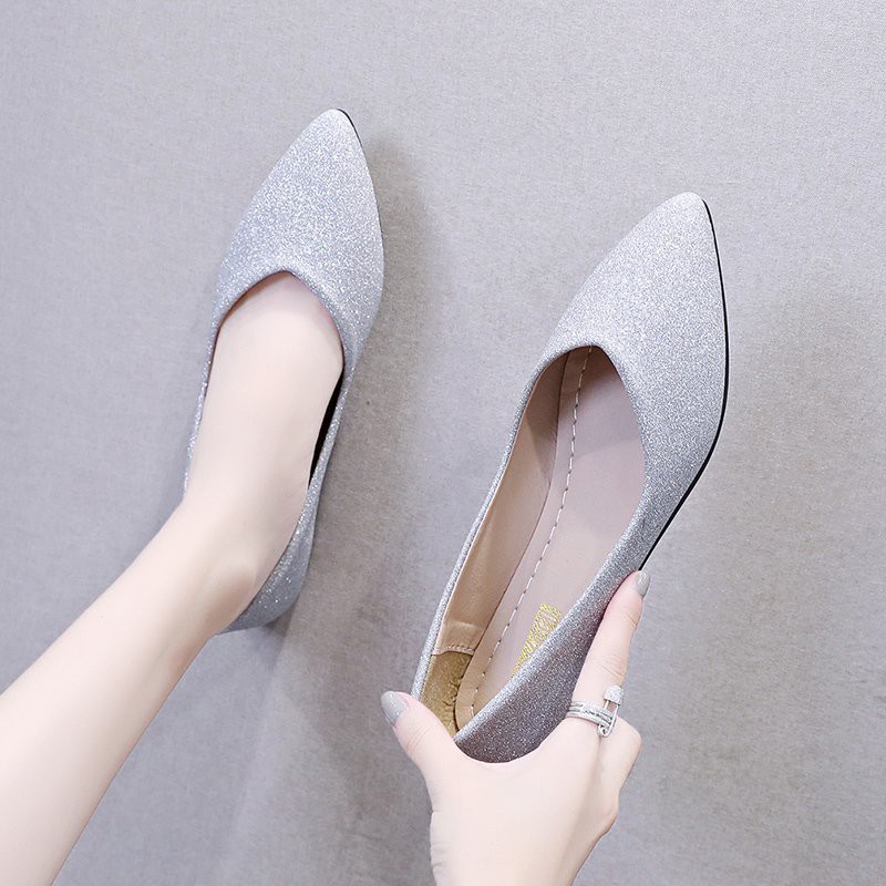 Giày Búp Bê Nữ Mũi Nhọn Thời Trang Hàn 2021