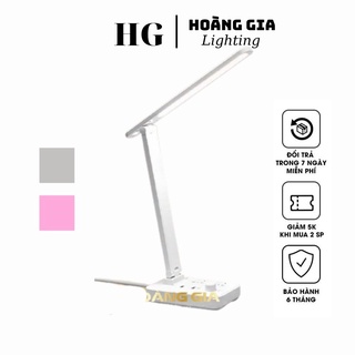 Đèn bàn led lighting, đèn bàn học tích hợp ổ cắm db-3011, có điều khiển 3 chế độ ánh sáng, thay đổi được góc chiếu