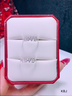 Nhẫn bạc nữ Love đính đá NB0433