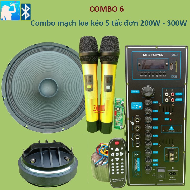 Combo mạch loa kéo 5 tấc đơn treble 450 200W - 300W