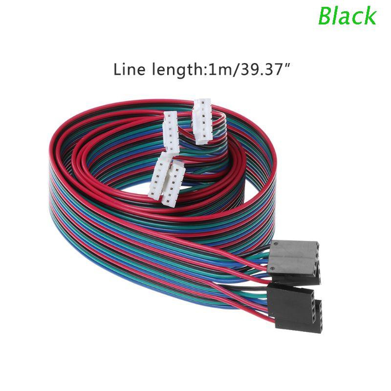 Black 4pcs 100cm 4pin Stepper Motor Cables XH2.54 Terminal Wire For 3D Printer NEMA 17 Stepper Motor