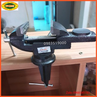 Eto kẹp bàn xoay 360 độ- Ê TÔ kẹp bàn bằng gang đúc ASAKI độ mở 50mm 60mm