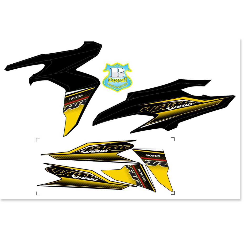 ( Quí khách vui lòng mang ra tiệm cho thợ dán ) Tem vario 150 tổ ong vàng đen