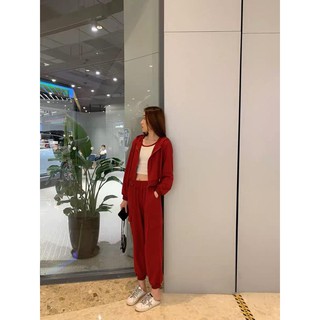 Bộ nỉ thu đông màu đỏ(set red bumbi)