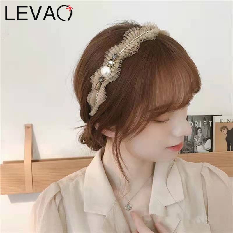 Cài tóc đính đá và ngọc trai phong cách Hàn Quốc thời trang xinh xắn cho nữ