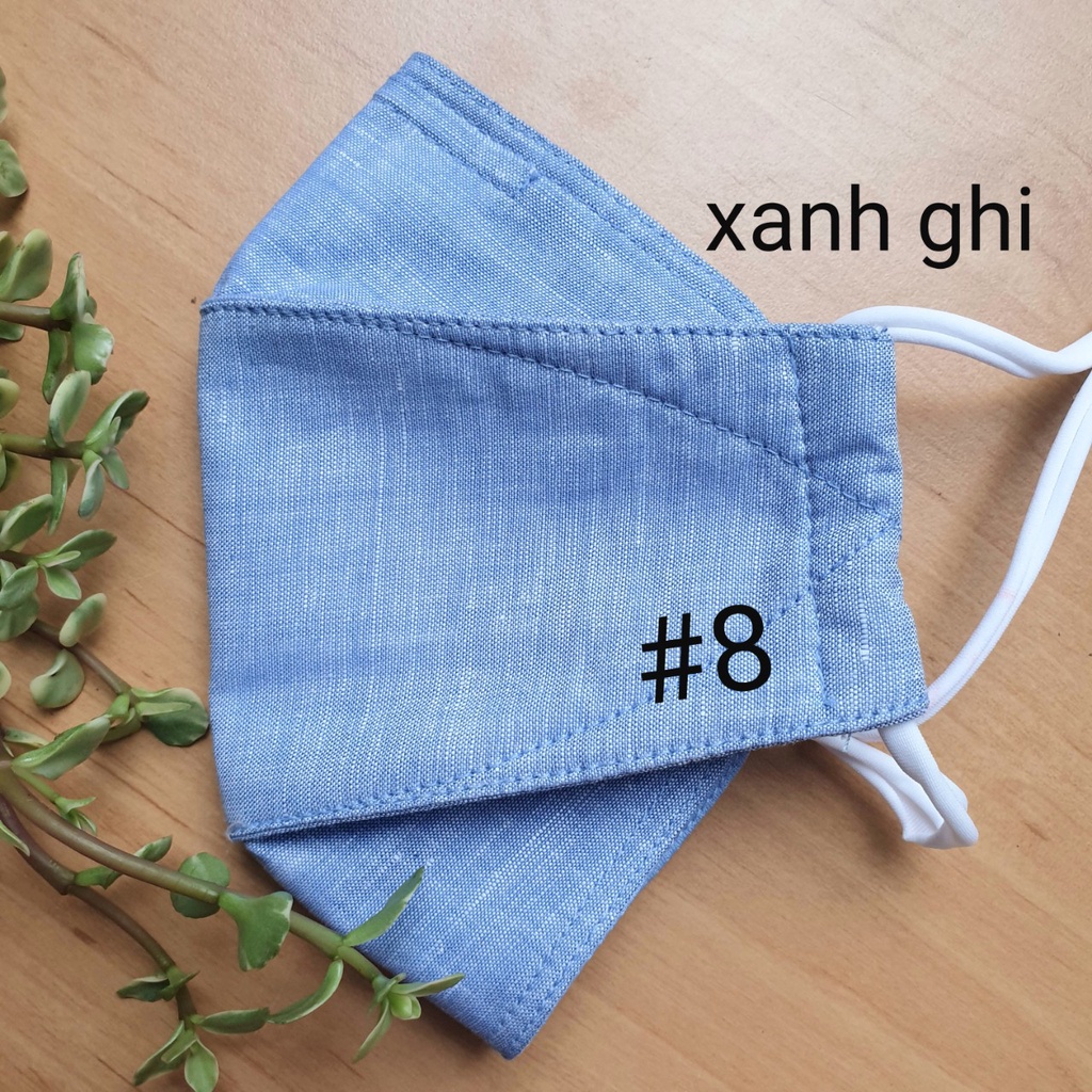 Khẩu trang vải màu trơn 3 lớp khẩu trang cá 4D size M và size L