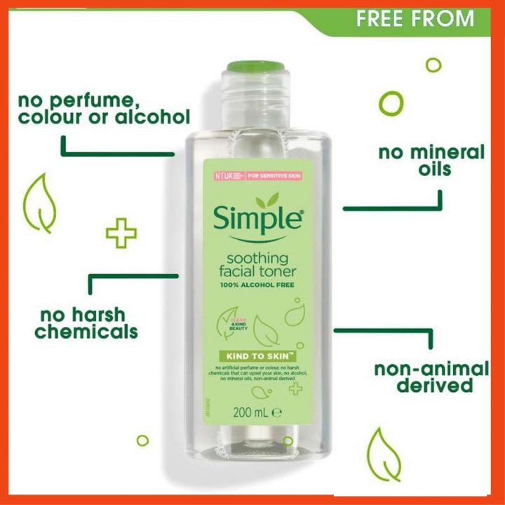 Nước Hoa Hồng Soothing Facial Toner Simple cân bằng ẩm cho da 200ml | BigBuy360 - bigbuy360.vn