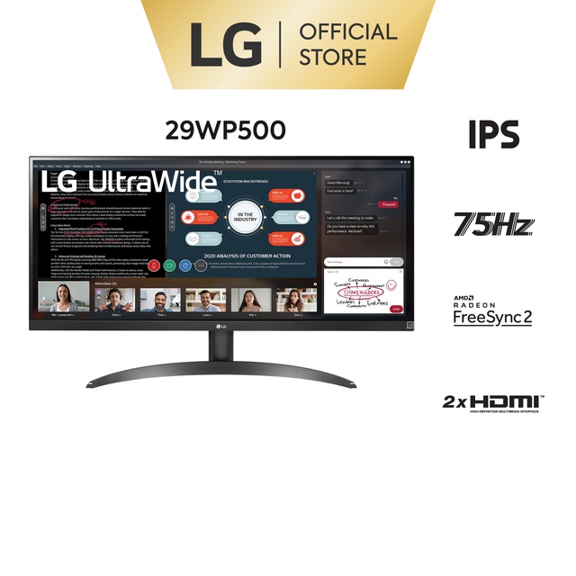 [Mã ELLGHOT giảm 7% đơn 5TR] Màn hình LG 29WP500-B 29'' 21:9 UltraWide™ IPS 75Hz FHD AMD FreeSync™