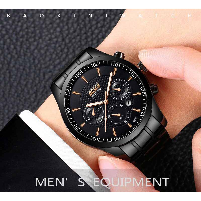 Đồng hồ nam rẻ đẹp BOSCK chính hãng, lên tay tuyệt đẹp, kính chống trày xước tốt ( Tặng tỳ hưu, tháo mắc, Mã: AB05 ) | BigBuy360 - bigbuy360.vn