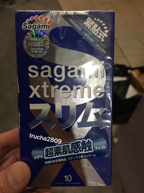 Bao cao su có gân và gai siêu mỏng Sagami 10 bao các màu