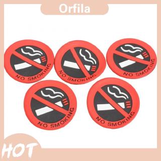 Bộ 5 nhãn dán trang trí xe hơi họa tiết bảng cấm hút thuốc bằng cao su