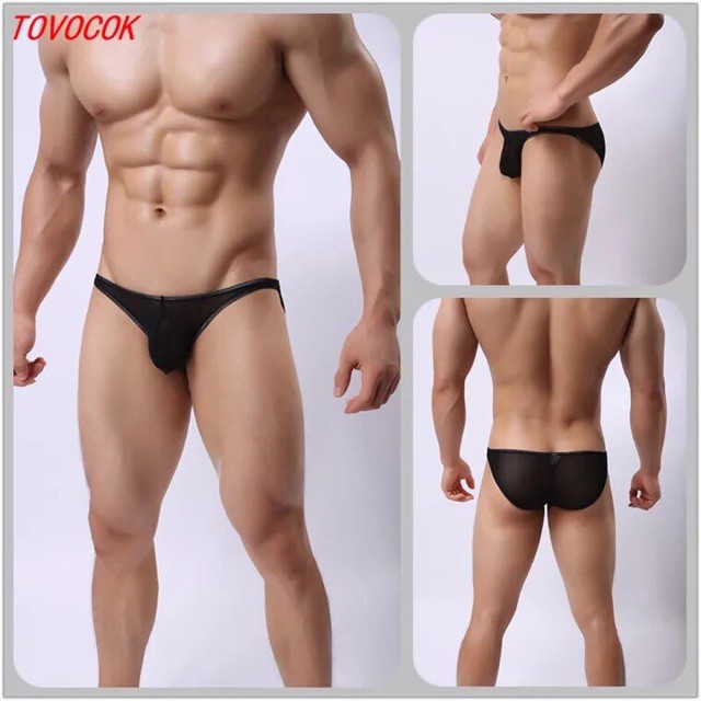 Quần lót nam, Quần lót bikini lưới thun mịn mát - 1019