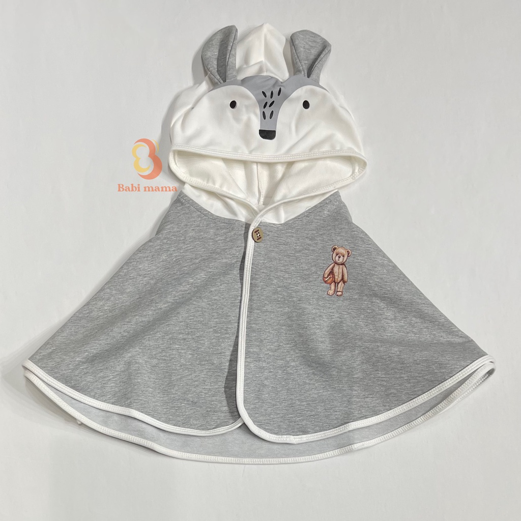 Áo Choàng Cho Bé Mùa Thu Đông Kiểu Cánh Dơi Từ Chất Liệu Nỉ Cotton Với Hoạ Tiết Ngộ Nghĩnh - A18 - Babi mama