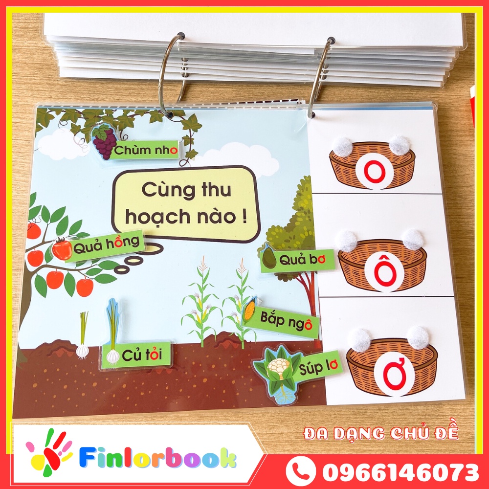 Học liệu bóc dán chữ cái Tiếng Việt đa dạng chủ đề cho bé