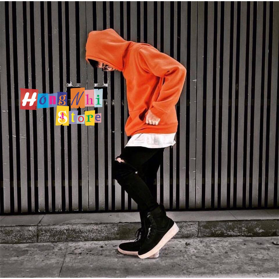 Áo Hoodie Trơn Màu Cam Sáng Cao Cấp Dáng Rộng Unisex Nam Nữ Mặc Được - MM | BigBuy360 - bigbuy360.vn