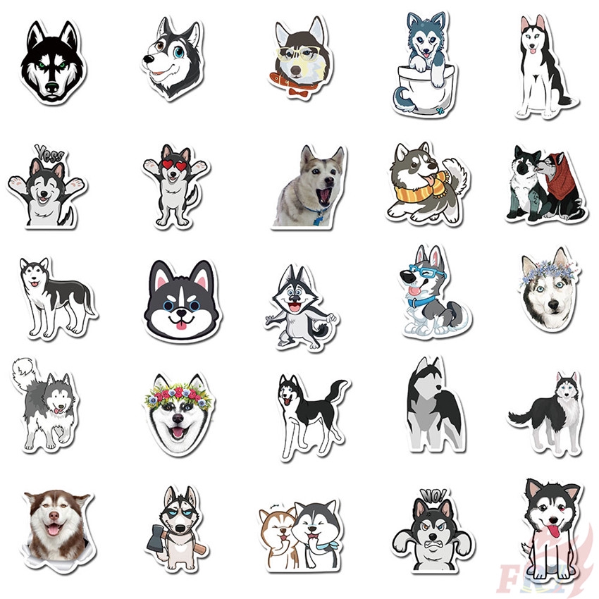 ❉ Pets Dogs . Husky Series 02 Stickers ❉ 50Pcs/Set Kawaii Fashion Waterproof DIY Decals Doodle Stickers