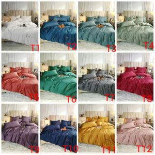 Bộ chăn ga gối lụa đơn sắc tencel Sumoi