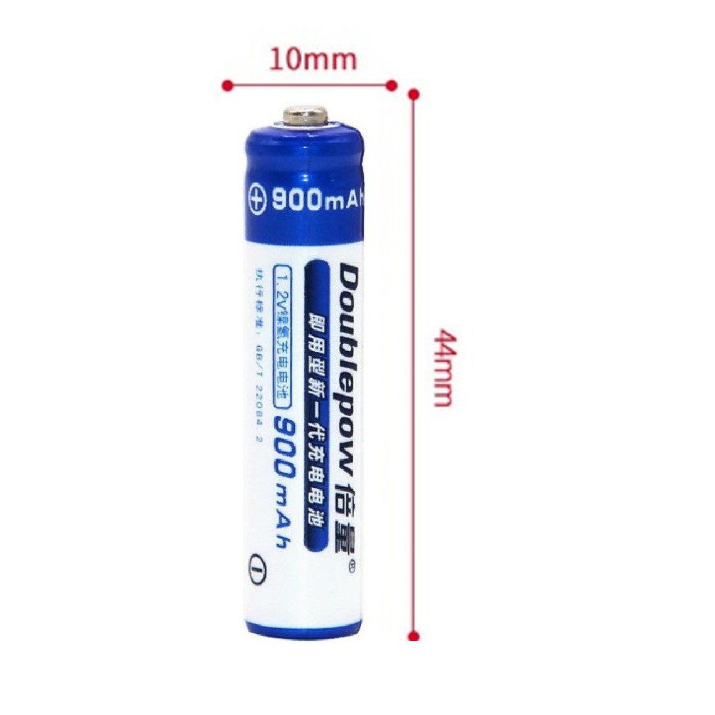 Bộ Pin đũa sạc dung lượng cao Doublepow AAA 900mAh