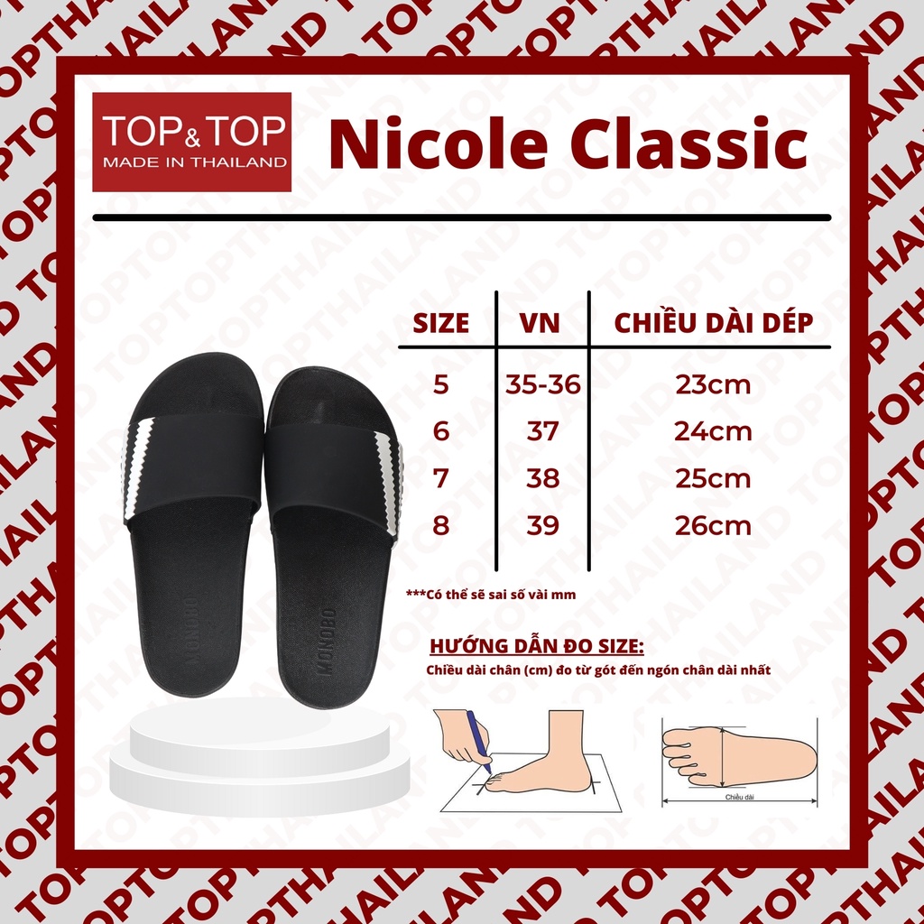 Dép Lê Quai Ngang Thời Trang Nam Nữ Chống Trượt MONOBO Nicole Classic