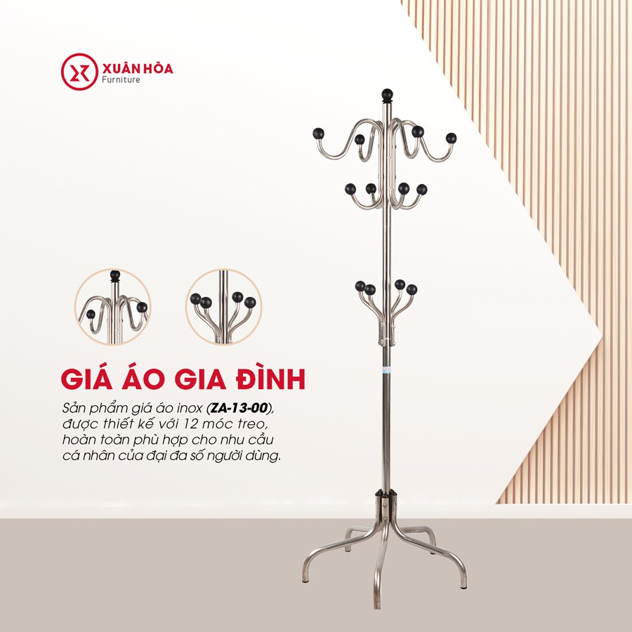 Giá treo quần áo inox Xuân hòa Za-13-00