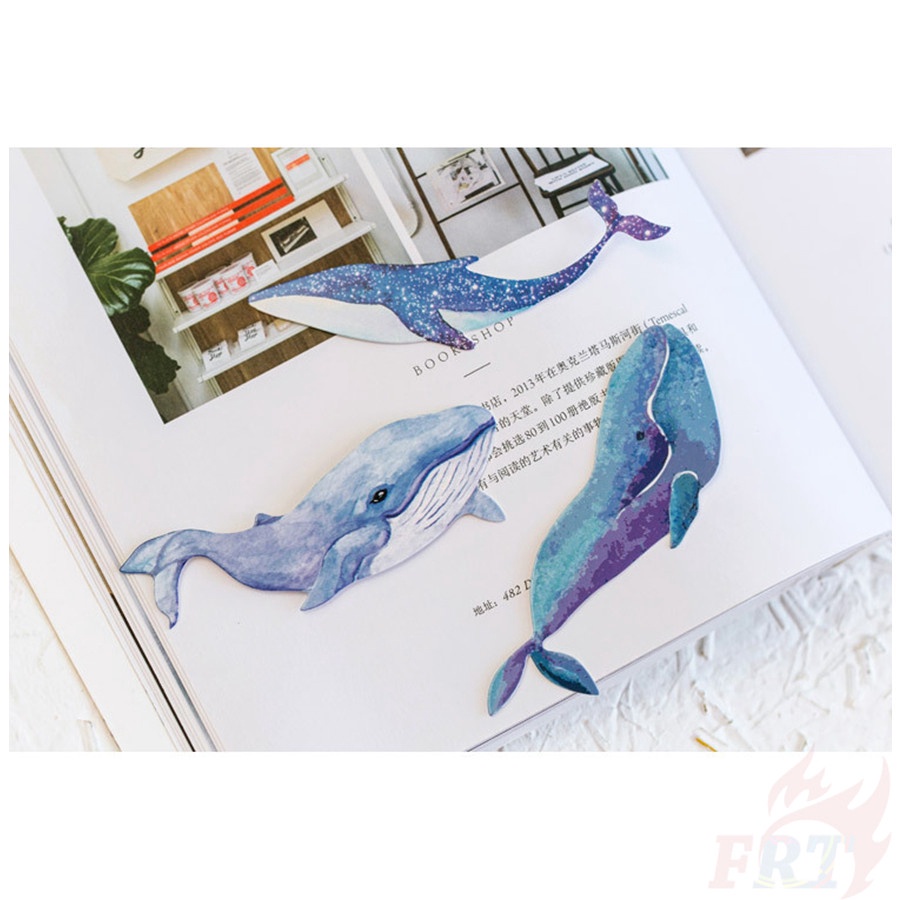 ❉ Dấu Trang Cá Voi Xanh ❉ Set 30 Thẻ Đánh Dấu Sách Thời Trang