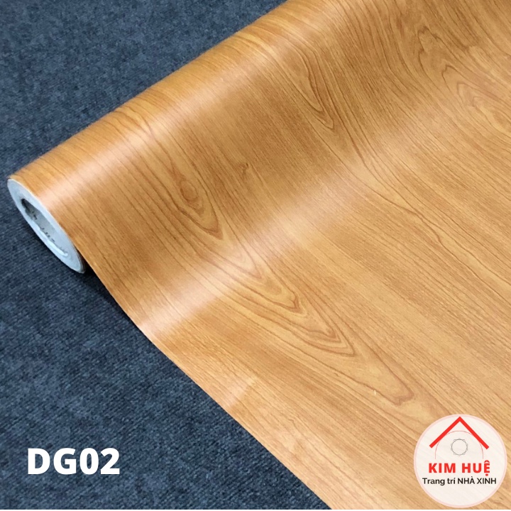 Giấy dán tường giả vân gỗ, decal dán bàn học, miếng dán tủ chống nước khổ 1.2m sẵn keo giá rẻ Kim Huệ