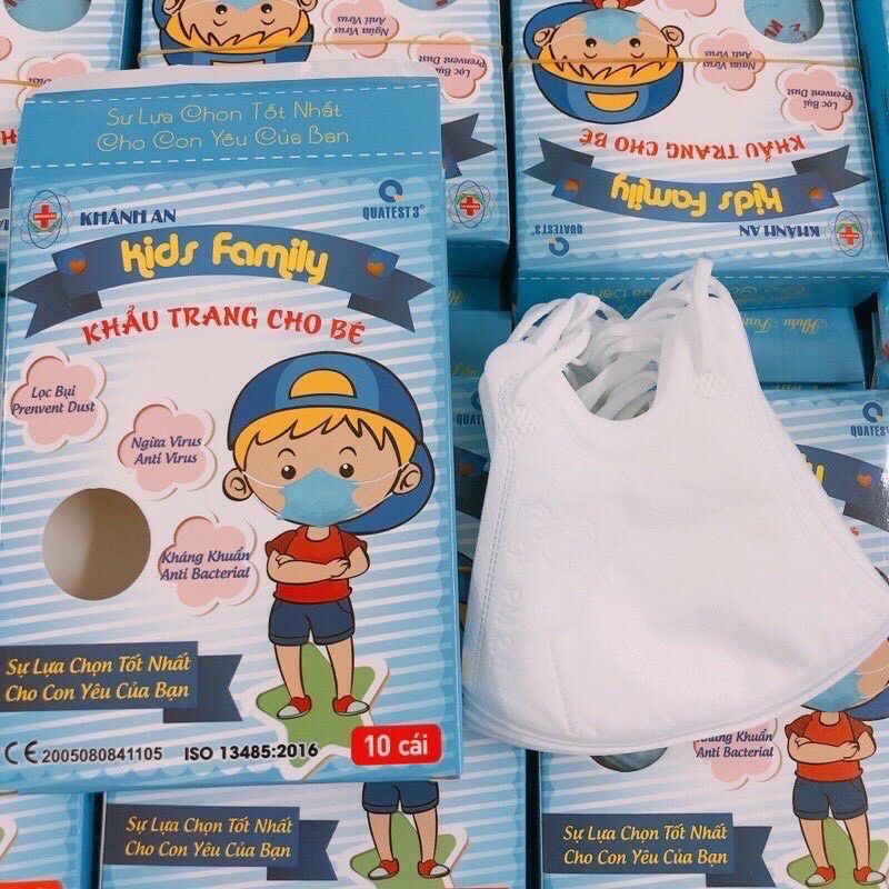 Khẩu Trang Yte Trẻ em Khánh An Kháng khuẩn cho Bé hộp 10 cái
