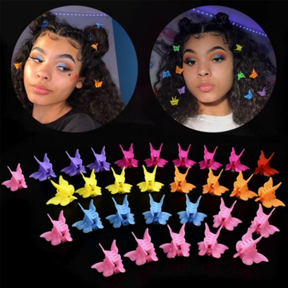 USNOW Hair Accessories Headwear Plastic Hairpin Claw Clips 20/50/100Pcs Fashion Baby Children Mini Clips Mixed Color Butterfly Hair Clips