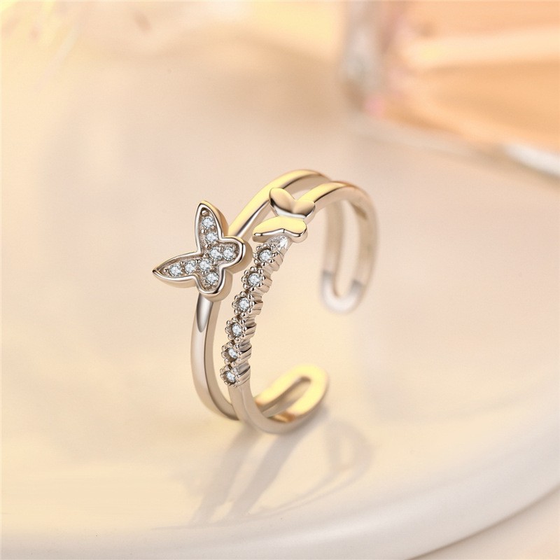 Nhẫn bạc 925 hình bươm bướm đính đá xinh xắn thời trang cho nữ ANTA Jewelry ATJ3342