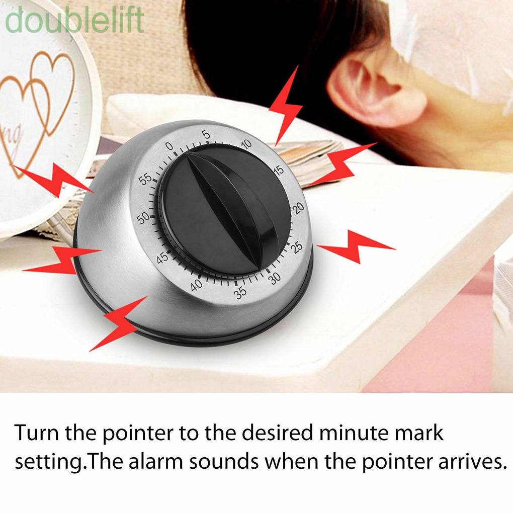 Đồng hồ hẹn giờ nấu ăn 60 phút bằng thép không gỉ