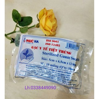 Gạc y tế Phúc Hà 5x6.5x12 lớp (Combo 5 túi)
