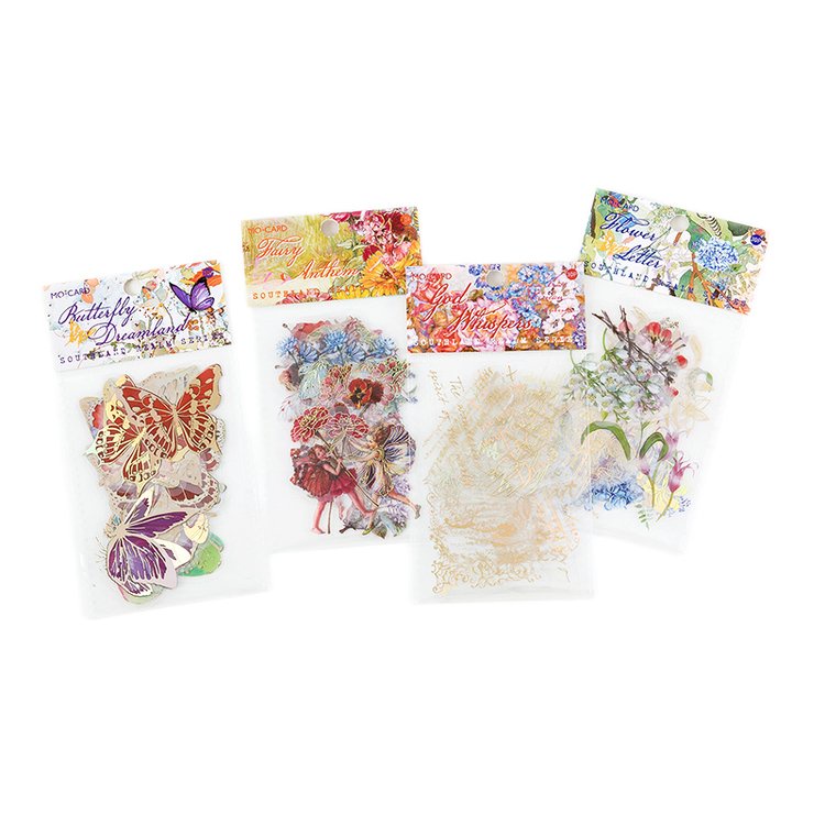 Bộ 30 Miếng Dán Trang Trí Sổ Tay/Sổ Tay Hình Cây Cối/Bướm Kiểu Vintage DIY