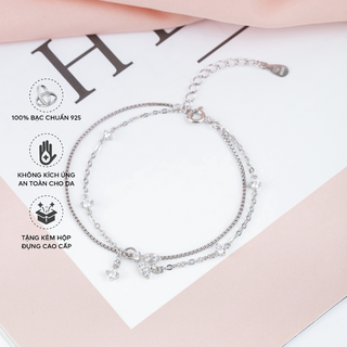 Lắc tay bạc blue peach ladybug wg lt525