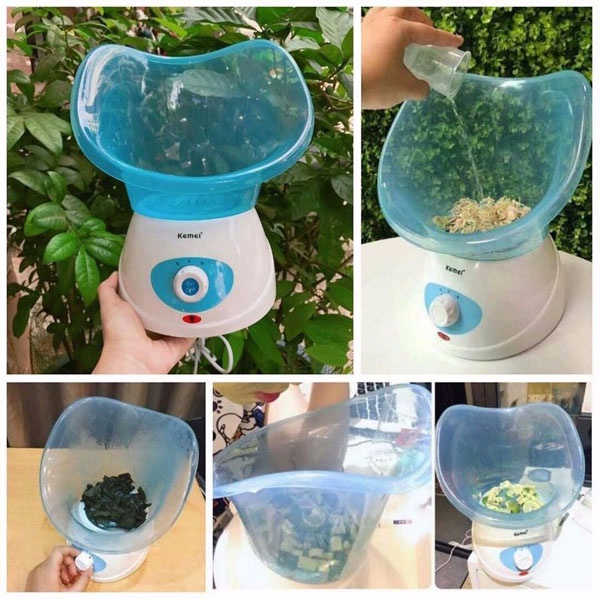Máy Xông Hơi Mặt Hoa Qủa Tươi Tự Động Kemei Có 2 Mức Nóng