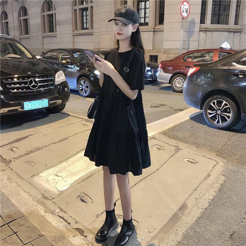 Đầm Giả Hai Mảnh Ghép Màu Tương Phản Thời Trang Mùa Hè Mới 2022 Dành Cho Bạn Nữ Sinh