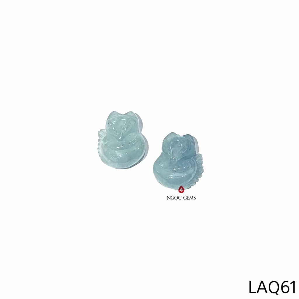 Ngọc Gems - Mặt Hồ Ly Đá Aquamarine