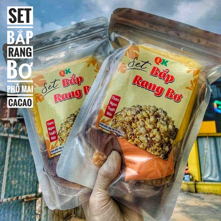 Set Bắp Rang Bơ Phô Mai Cacao Đầy Đủ Nguyên Liệu 400Gram