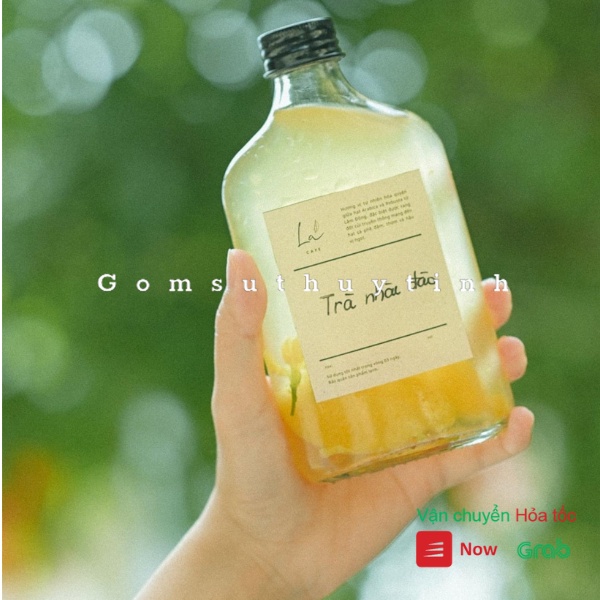 Chai thủy tinh/ Binh thủy tinh dẹt cổ cao nắp thiếc 250ml đựng coldbrew, coffee