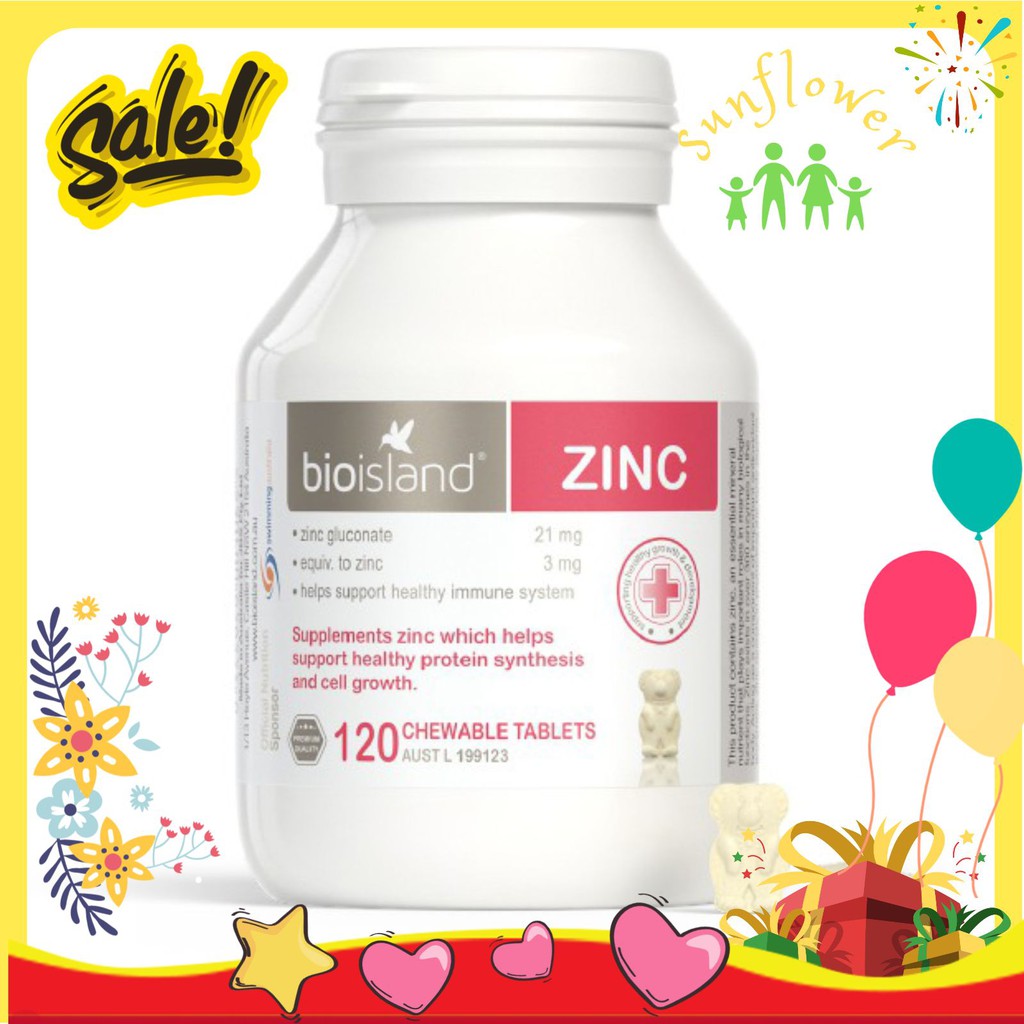 Viên bổ sung Kẽm Bio Island Zinc của Úc 120 viên cho trẻ từ 1 tuổi trở lên của Úc