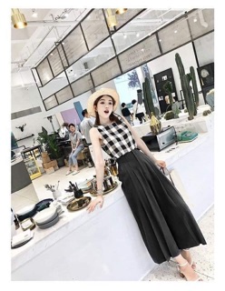 Sét áo caro và quần ống rộng