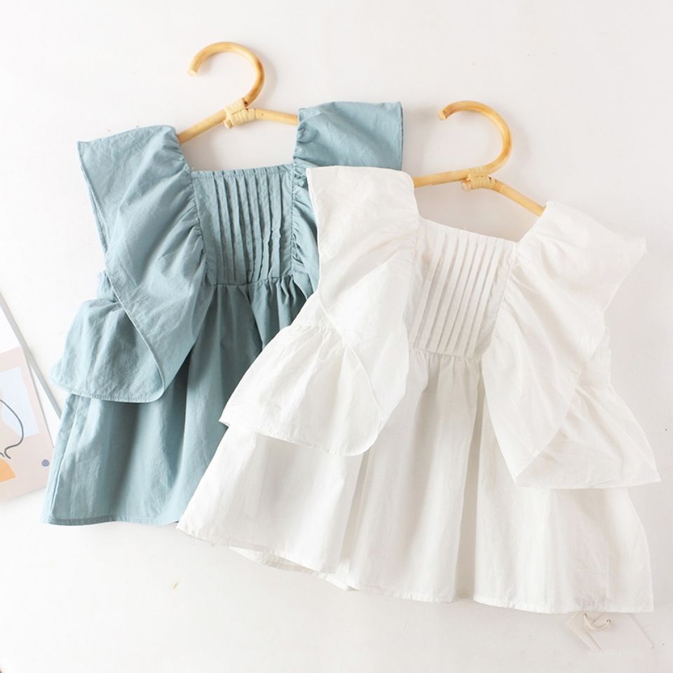 Áo Sơ Mi Công Chúa Bằng Cotton Nguyên Chất Phong Cách Hàn Nhật Thời Trang Mùa Hè Phong Cách Hàn Quốc Hàng Bán Chạy Dành Cho Bé Gái