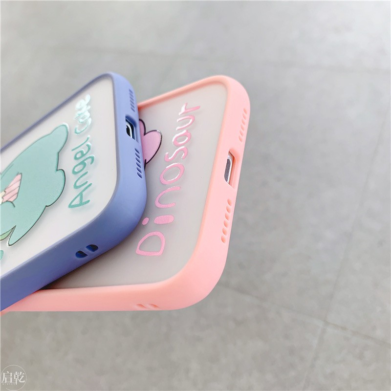 🌸VIDEO THẬT🌸 Ốp Lưng Đôi iPhone Nhám Viền Màu Khủng Long Xinh 6/6s/6plus/6splus/7plus/8plus/x/xs/xs max/11/11 pro max | BigBuy360 - bigbuy360.vn