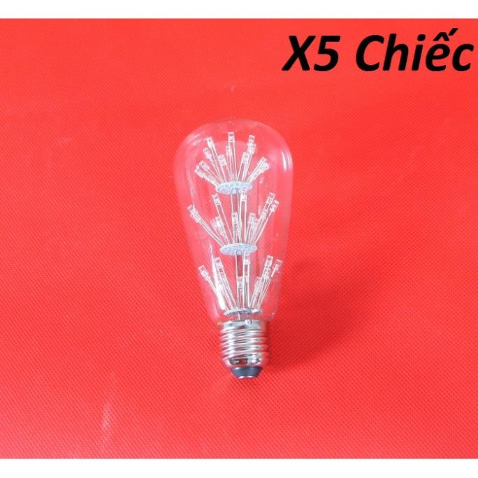 Bộ 5 bóng đèn led trang trí pháo hoa hình ST64, đèn trang trí độc đáo